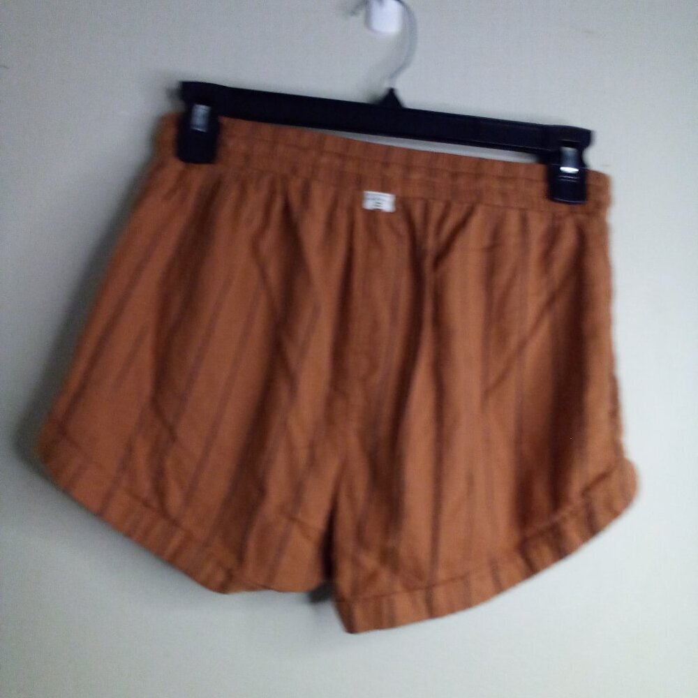 Billbong Shorts Women S Elastic Waist Drawstring Casual Stripe Brown - Picture 10 of 14